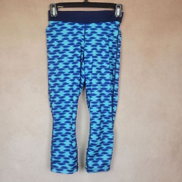Nike Dri-fit Blue Teal Cropped Leggings Capris Size XS - Picture 1 of 7